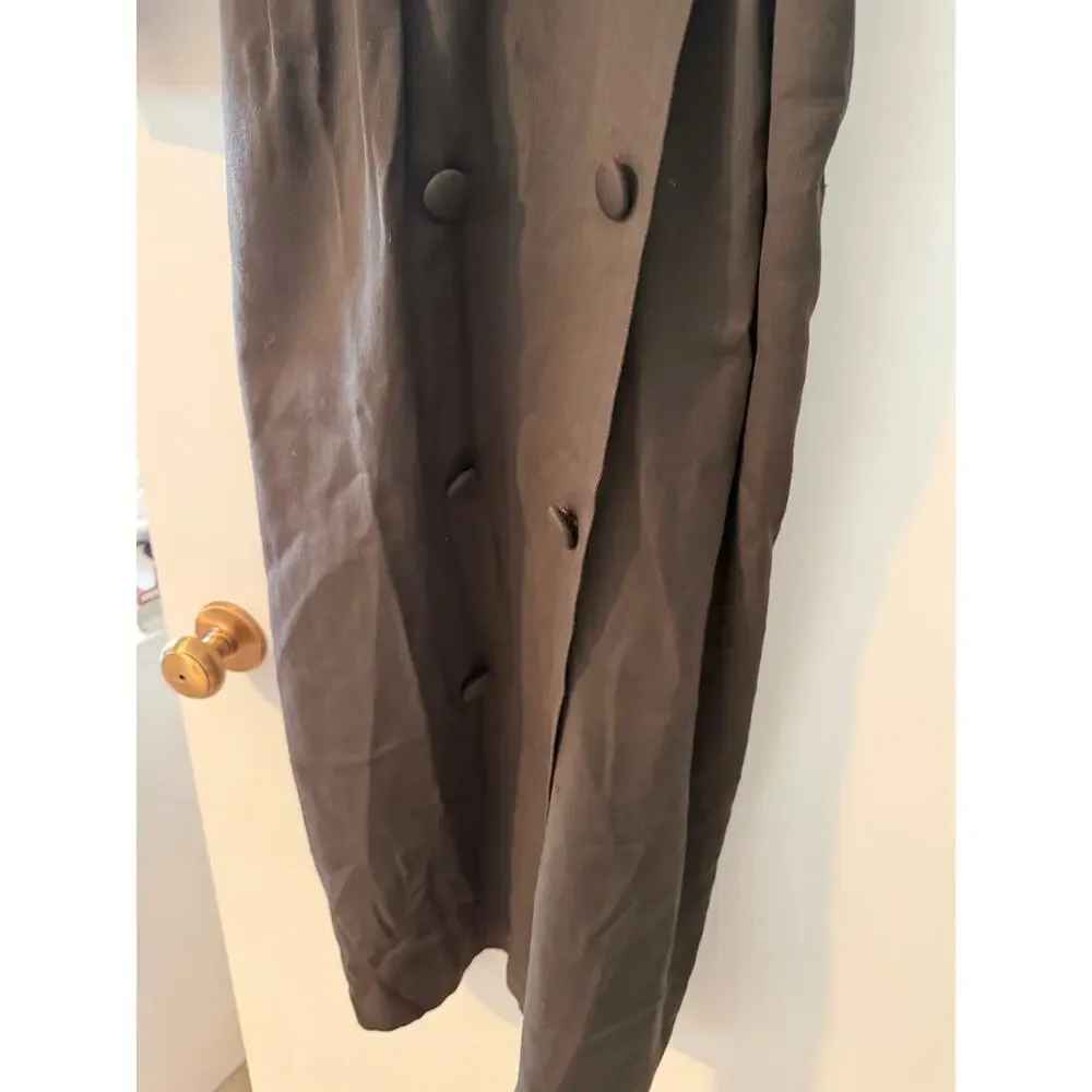Vintage Talbots Olive Green Military Midi Dress Wool Blend Size‎ 8 ✨